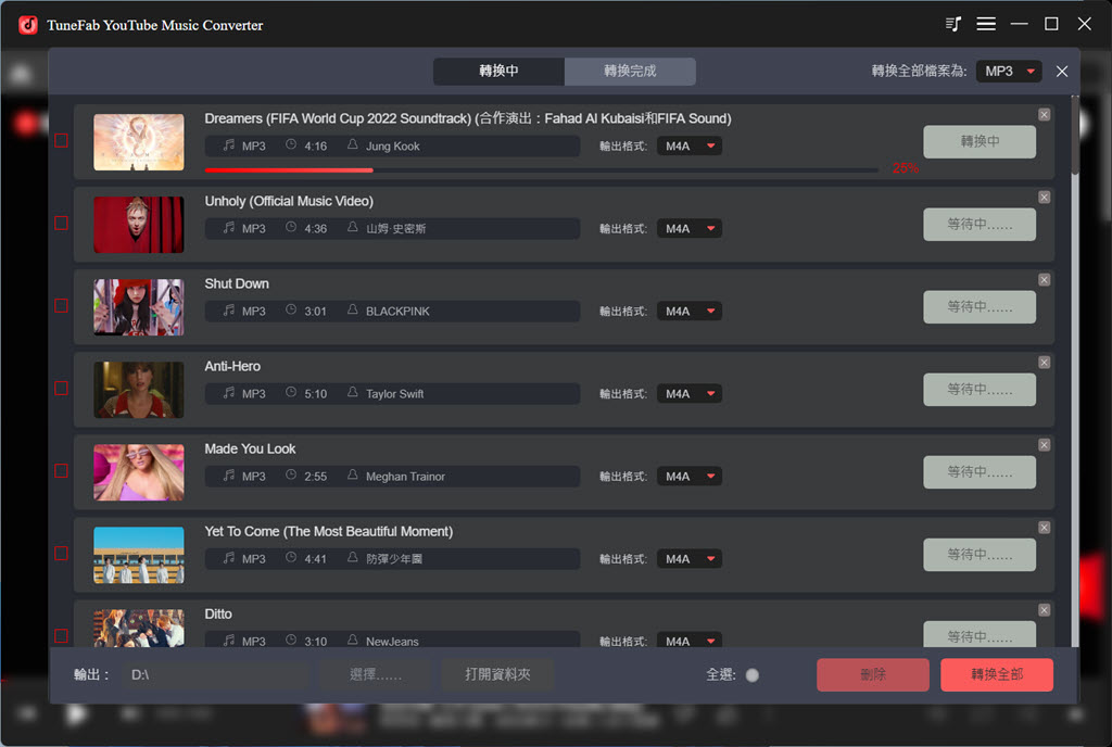 TuneFab 開始 YouTube Music 轉鈴聲