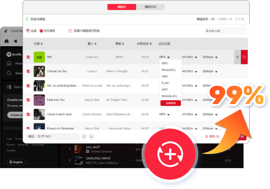 音樂下載轉檔成功率高達 99%