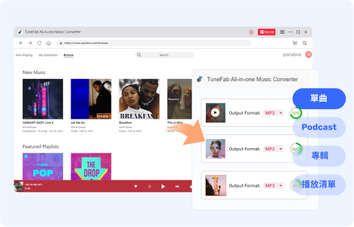 以任意音訊格式儲存你心愛的 Pandora 電台音樂
