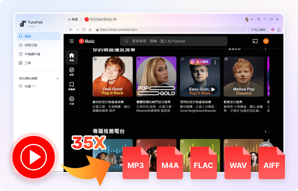 免會員下載 YouTube Music 海量歌曲，一鍵轉檔 MP3