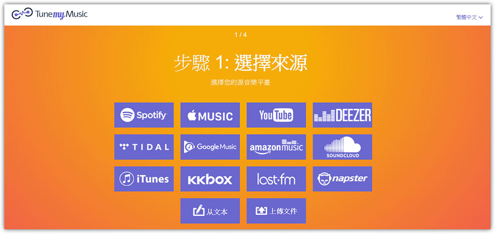 選擇 Spotify 為源音樂平台