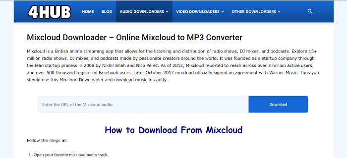 Online Mixcloud Downloader 免費 MP3 音樂下載