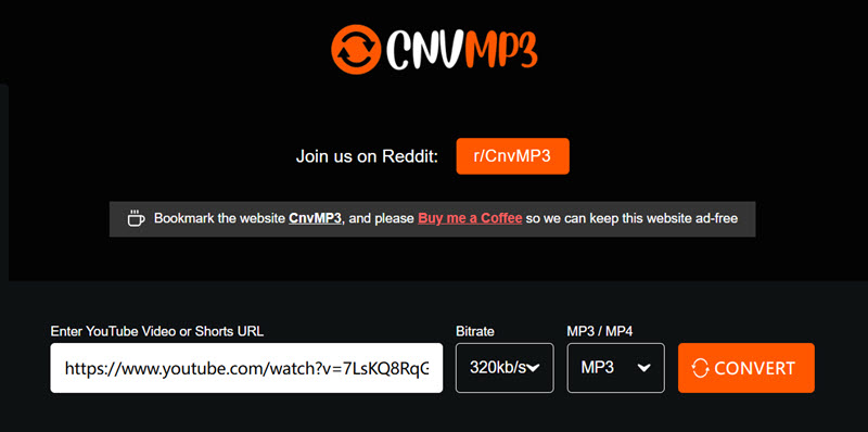 CNVMP3 轉檔 YouTube MP3 線上程式
