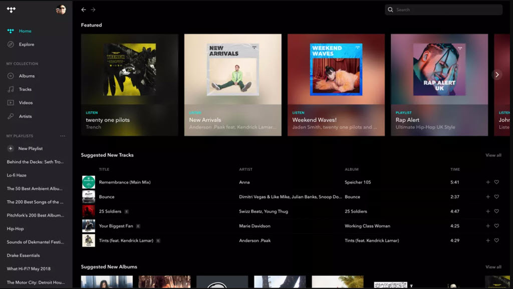 Tidal 音樂串流平台