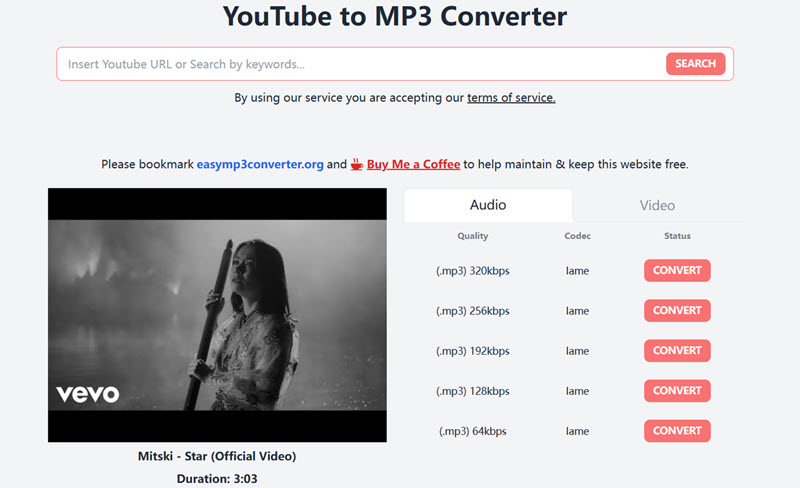 EasyMP3 YouTube 轉換 MP3 線上網站