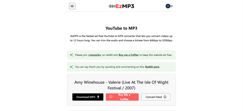 EZMP3 免安裝下載 YT 歌曲