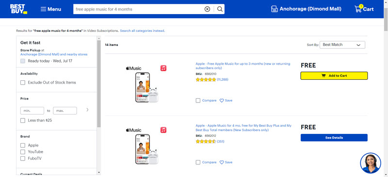 百思買購買 Apple Music 免費訂閱方案