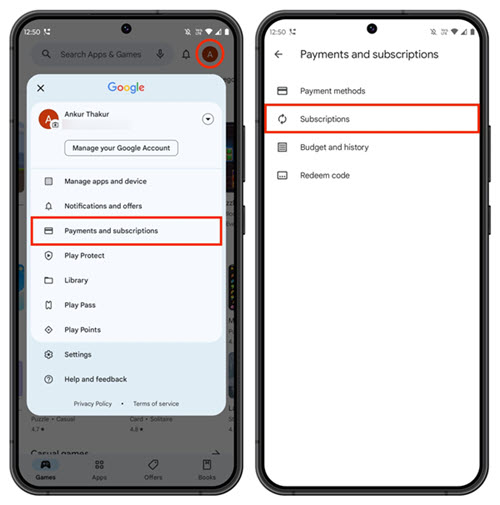 管理 Google Play 訂閱項目