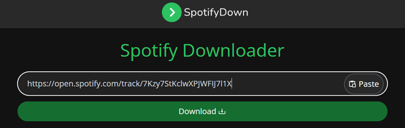 貼上音樂連結至 SpotifyDown