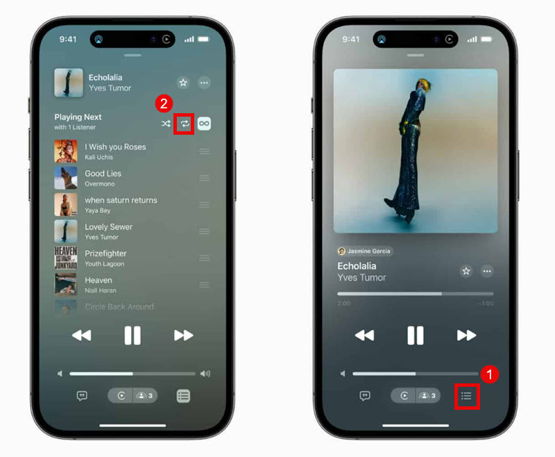 iPhone 循環播放 Apple Music 歌單