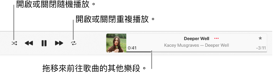 電腦 Apple Music 設定重複播放
