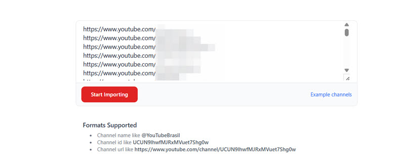 開始匯入轉移 YouTube 訂閱內容