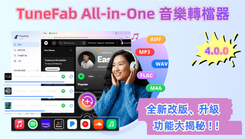 TuneFab All-in-One 音樂轉檔器 4.0.0 全新釋出