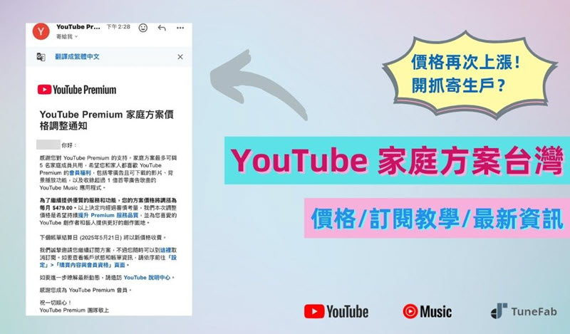 YouTube Premium 家庭方案最新資訊