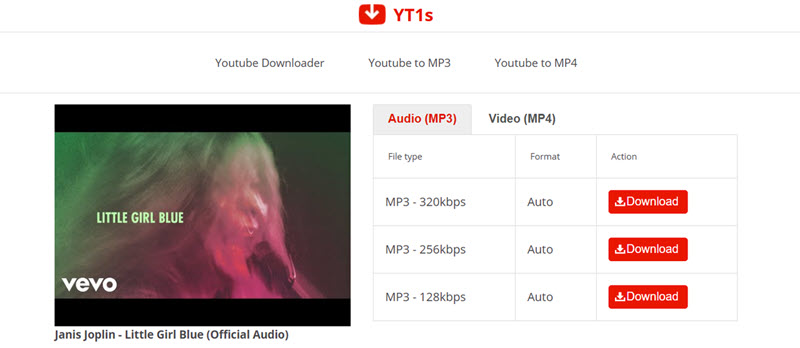 YT1S 免安裝 YouTube 轉檔 MP3 工具