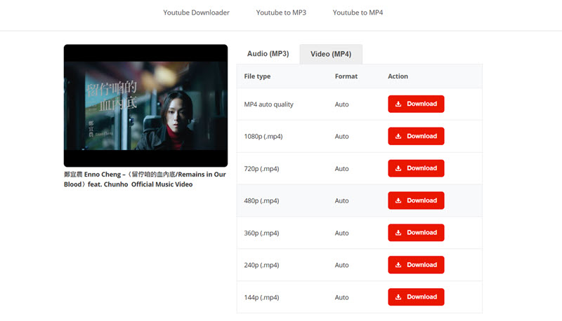 YT1s 匯出 YouTube 影片質量