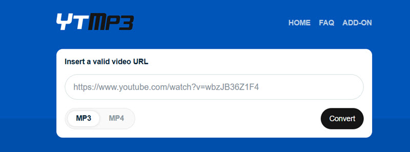 YTMP3 貼上 YouTube 影片連結